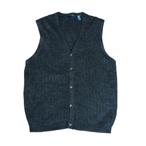 Claybrooke Other - Claiborne charcoal wool blend button front sweater vest. Sz XXL